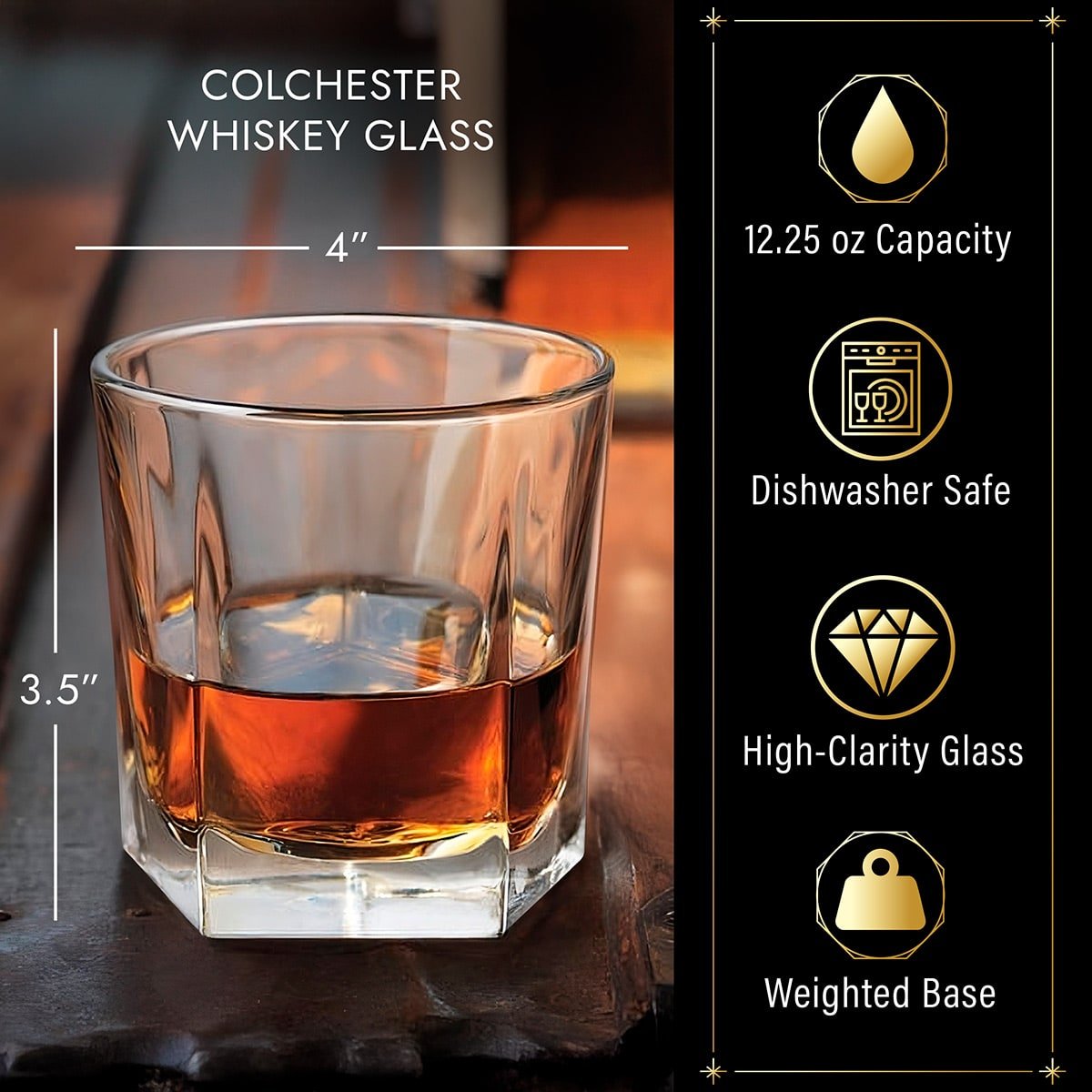 Custom Liquor Decanter Set with Colchester Glasses - Police or Sheriff Gift