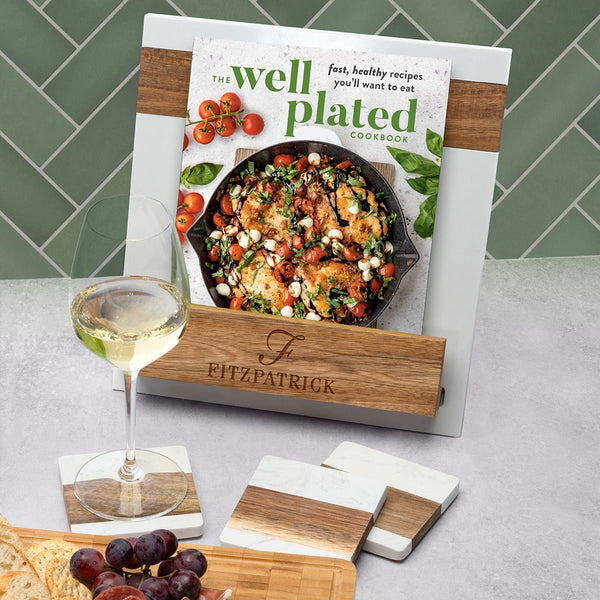 Custom Marble & Wood Cookbook Stands