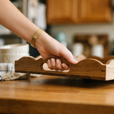 Personalized serving tray with handles