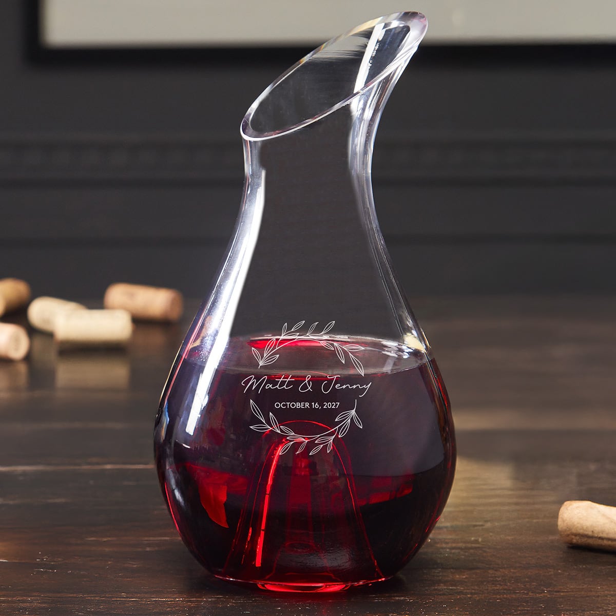Custom Wine Decanter Set with Stemless Glasses