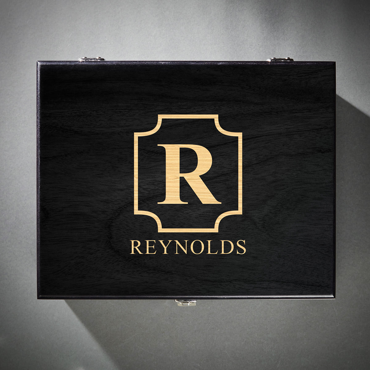Custom Wine Gift Set and Wine Glasses - Ebony Black Box