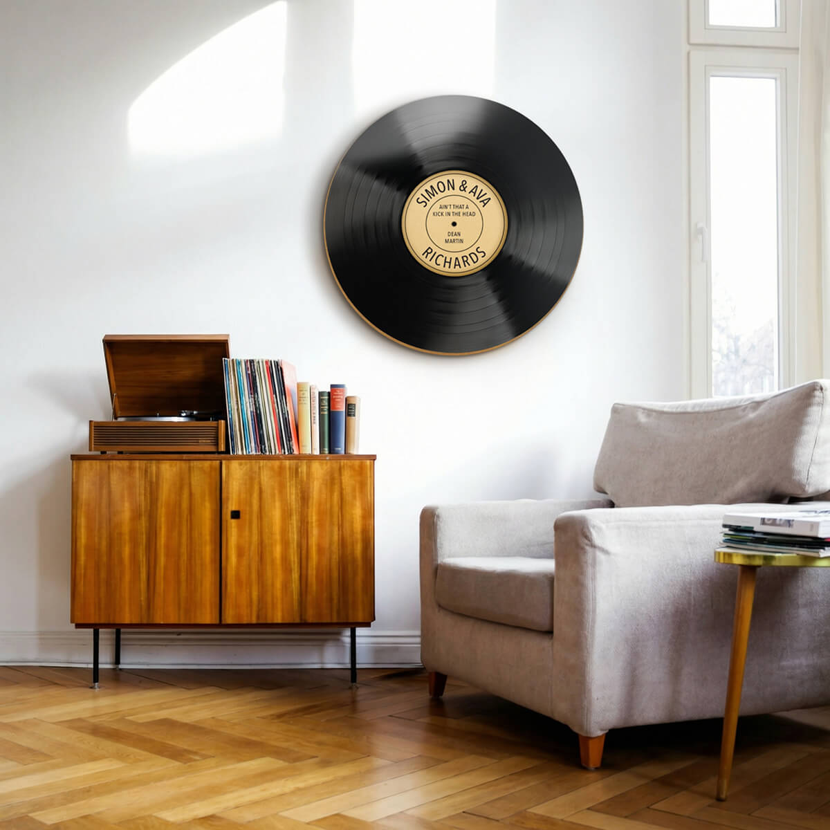 Custom Wooden Record Guest Book Alternative - Wall Art Welcome Sign for Weddings