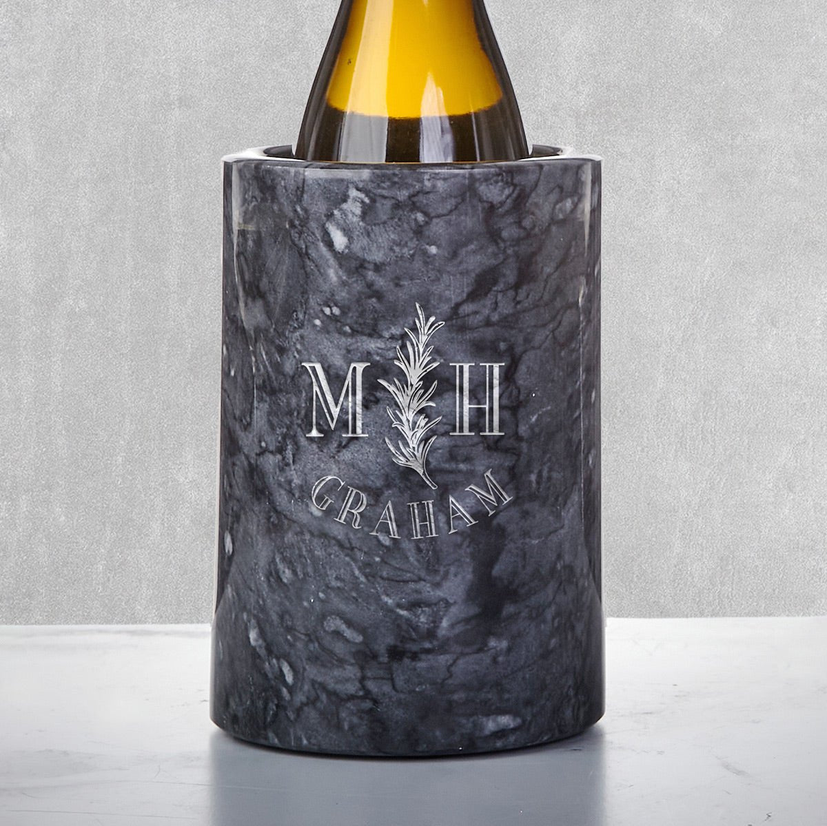 Customized Black Marble Wine Chiller