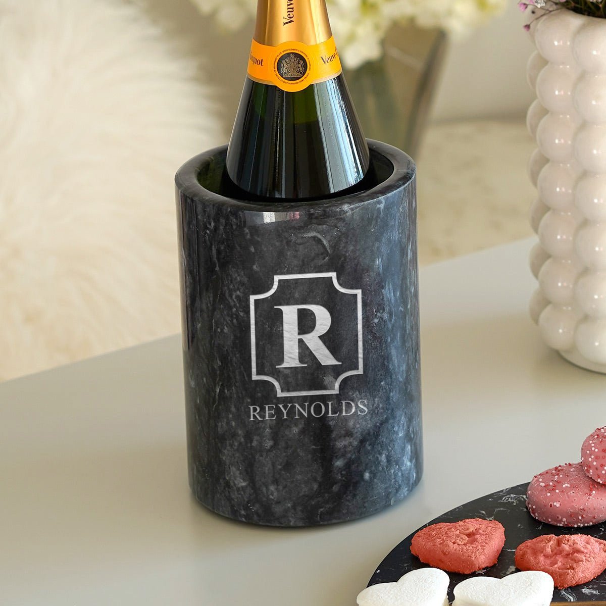 Customized Black Marble Wine Chiller