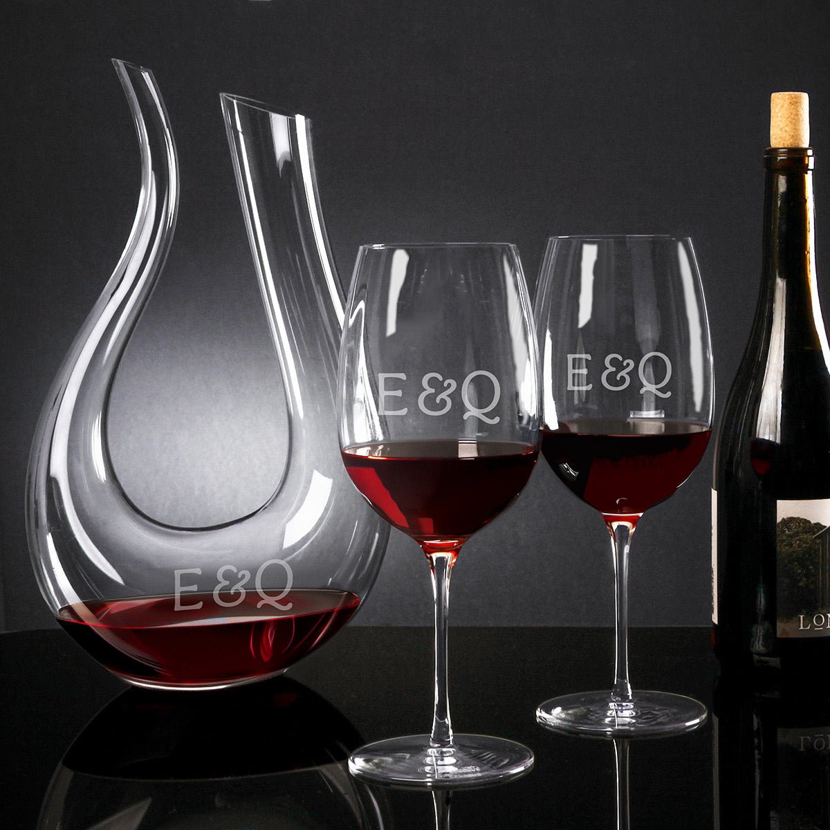 Dolcetto Custom Wine Decanter Set with Wine Glasses
