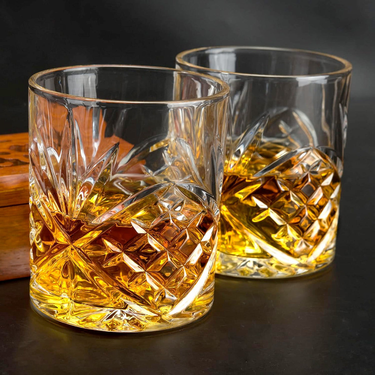 Dublin Cut Crystal Whiskey Glasses, Set of 4