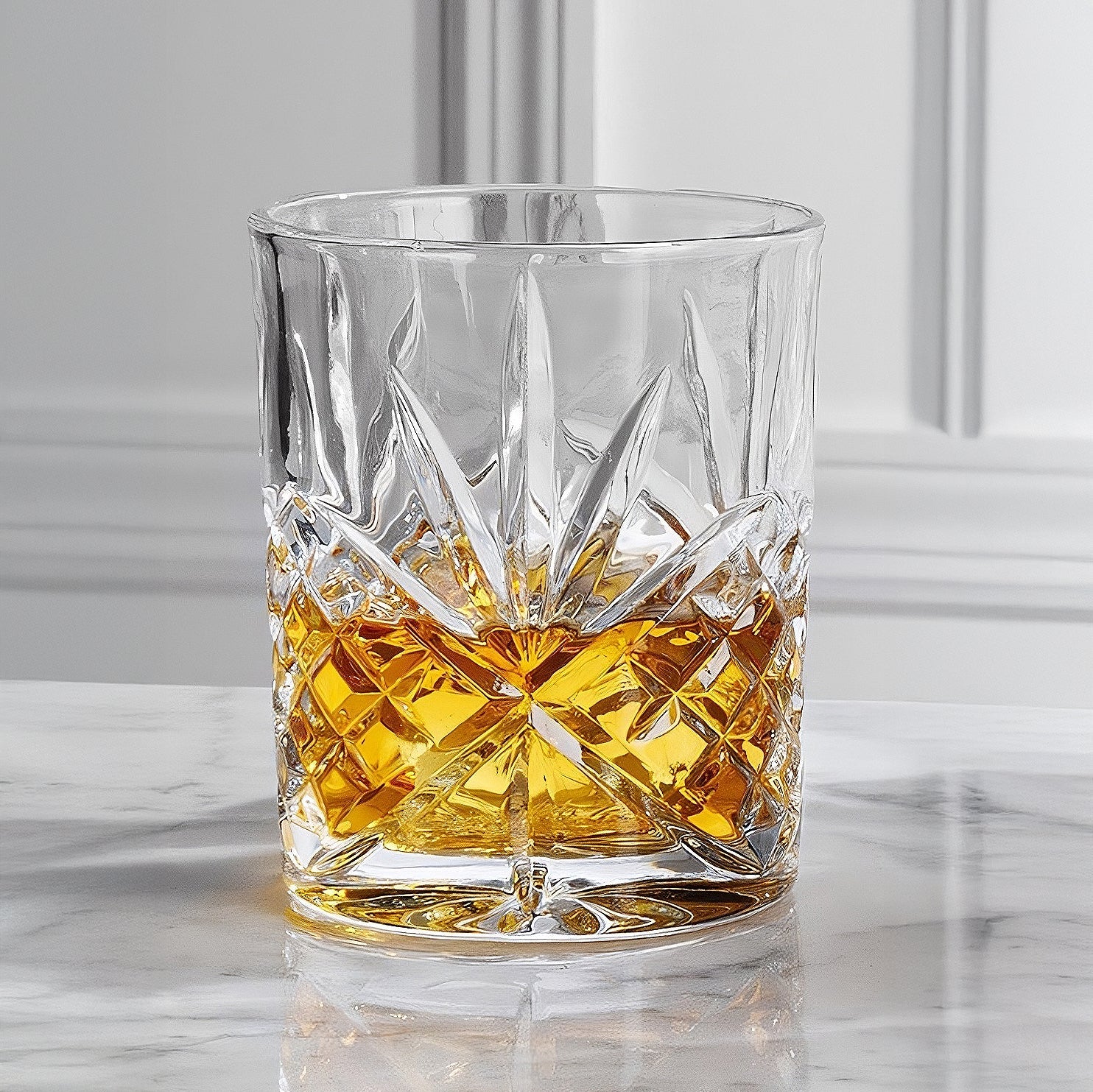 Dublin Cut Crystal Whiskey Glasses, Set of 4