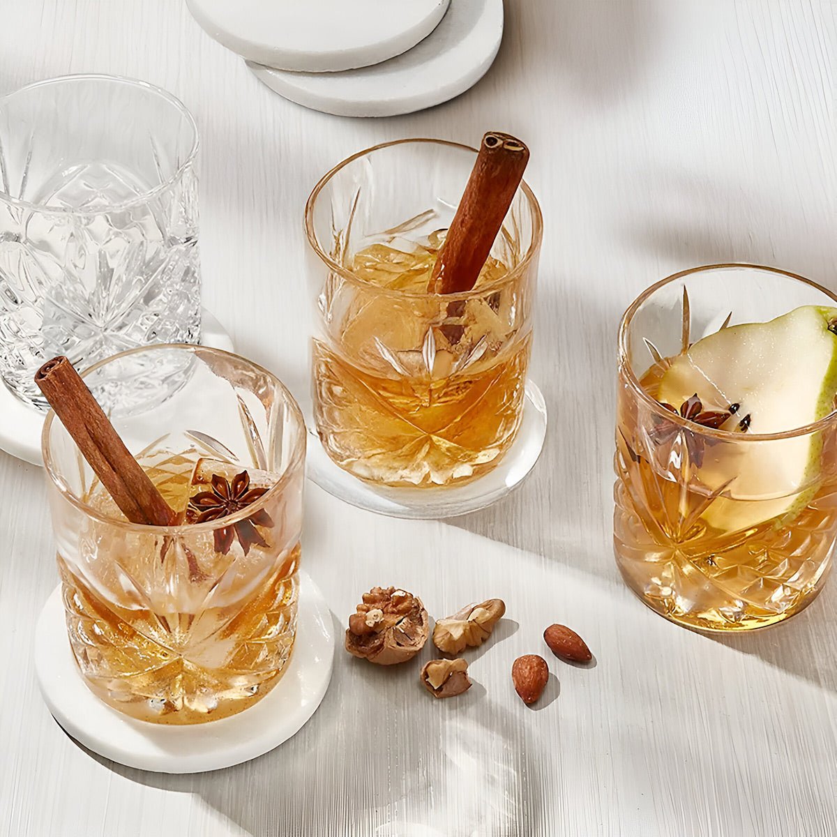 Dublin Cut Crystal Whiskey Glasses, Set of 4