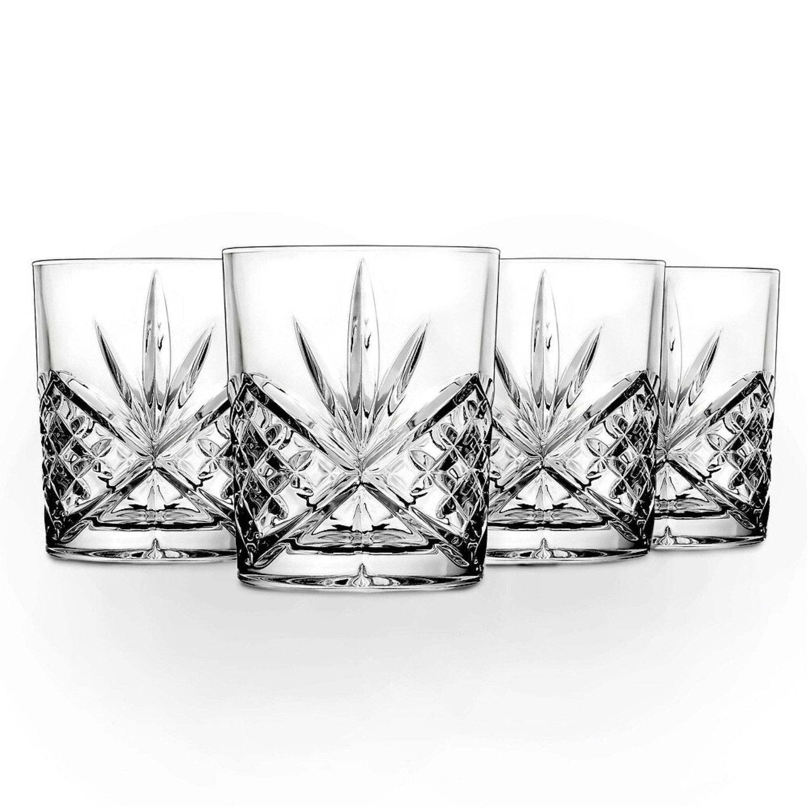 Dublin Cut Crystal Whiskey Glasses, Set of 4