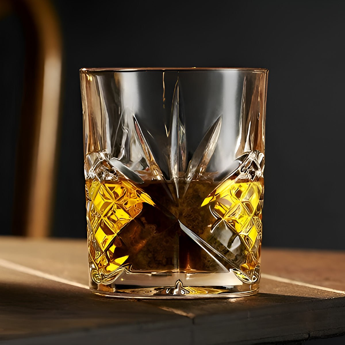 Dublin Cut Crystal Whiskey Glasses, Set of 4