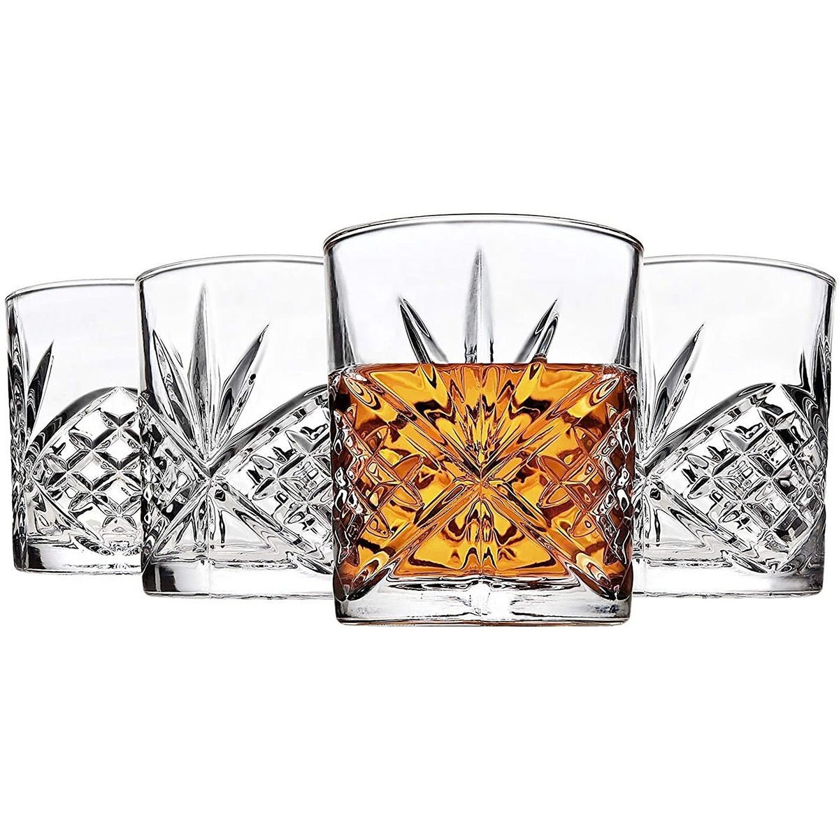Dublin Cut Crystal Whiskey Glasses, Set of 4