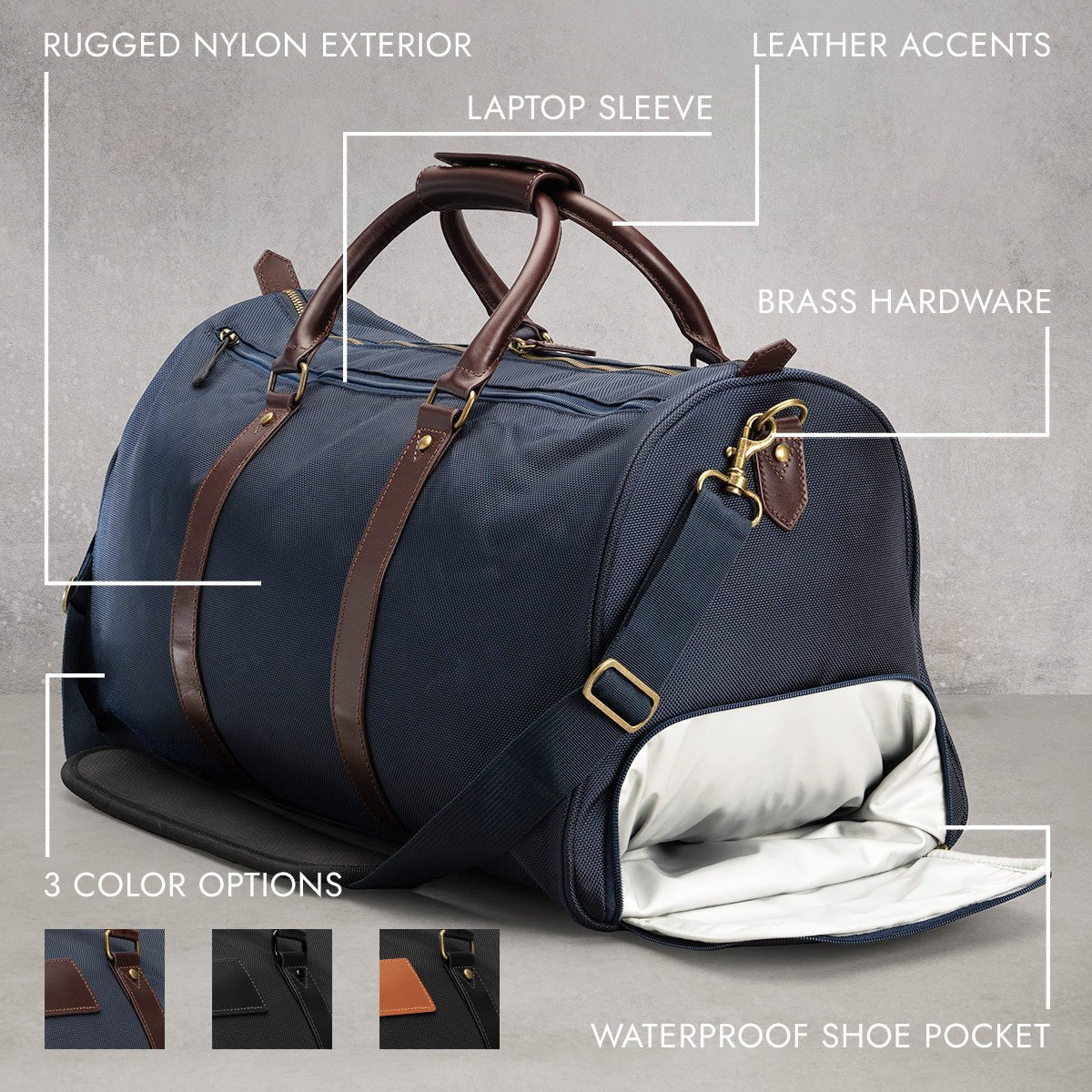 Dunthorpe Custom Men's Travel Bag w Shoe Compartment