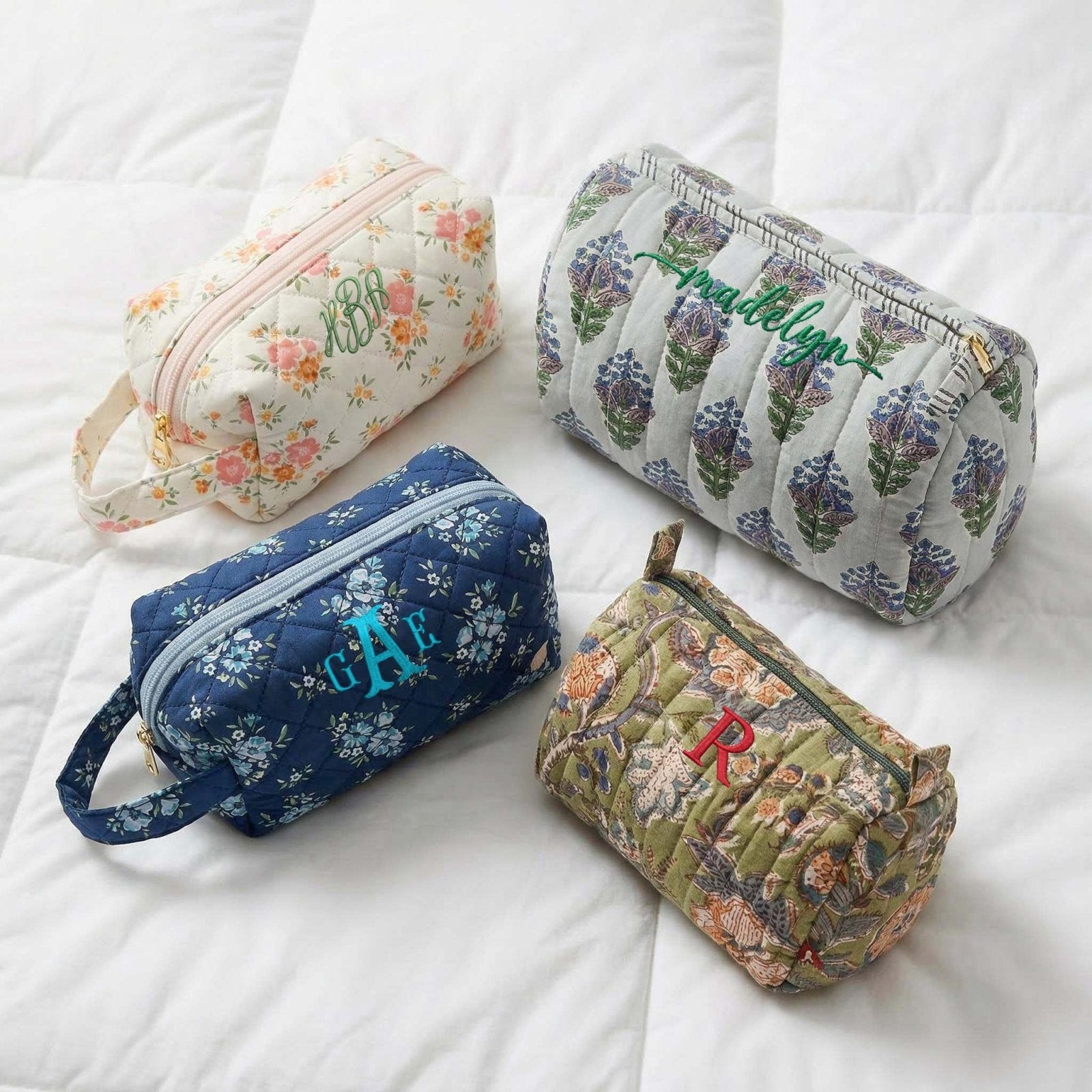 Elarin Quilted Travel Pouch Small Makeup Bag