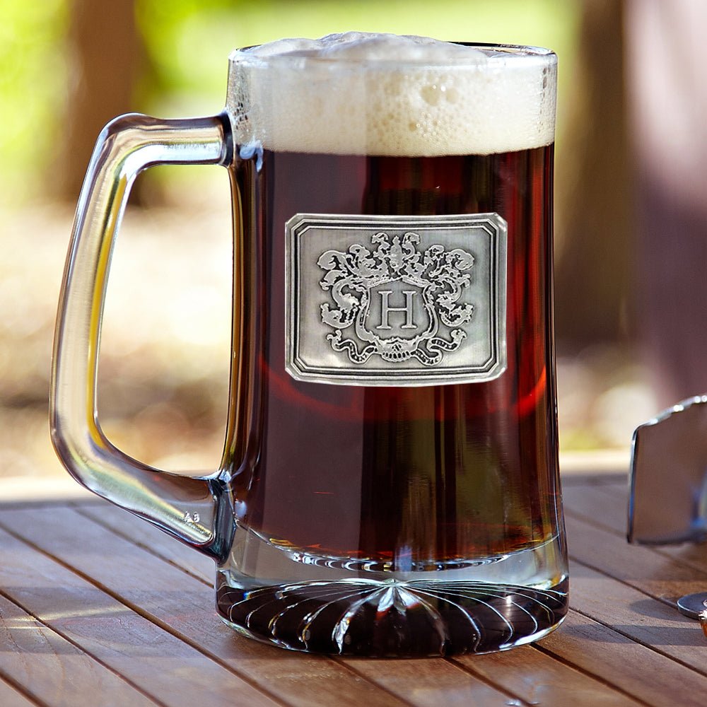 Embossed Beer Mug with Personalized Crest