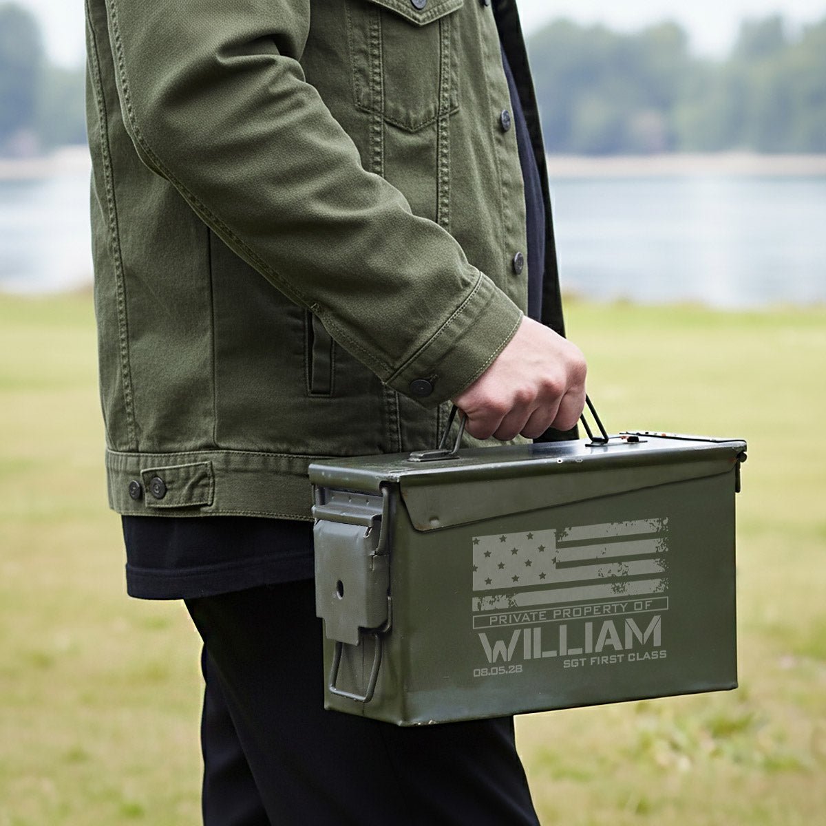 Engraved Ammo Can & Bullet Opener Military Gift Set