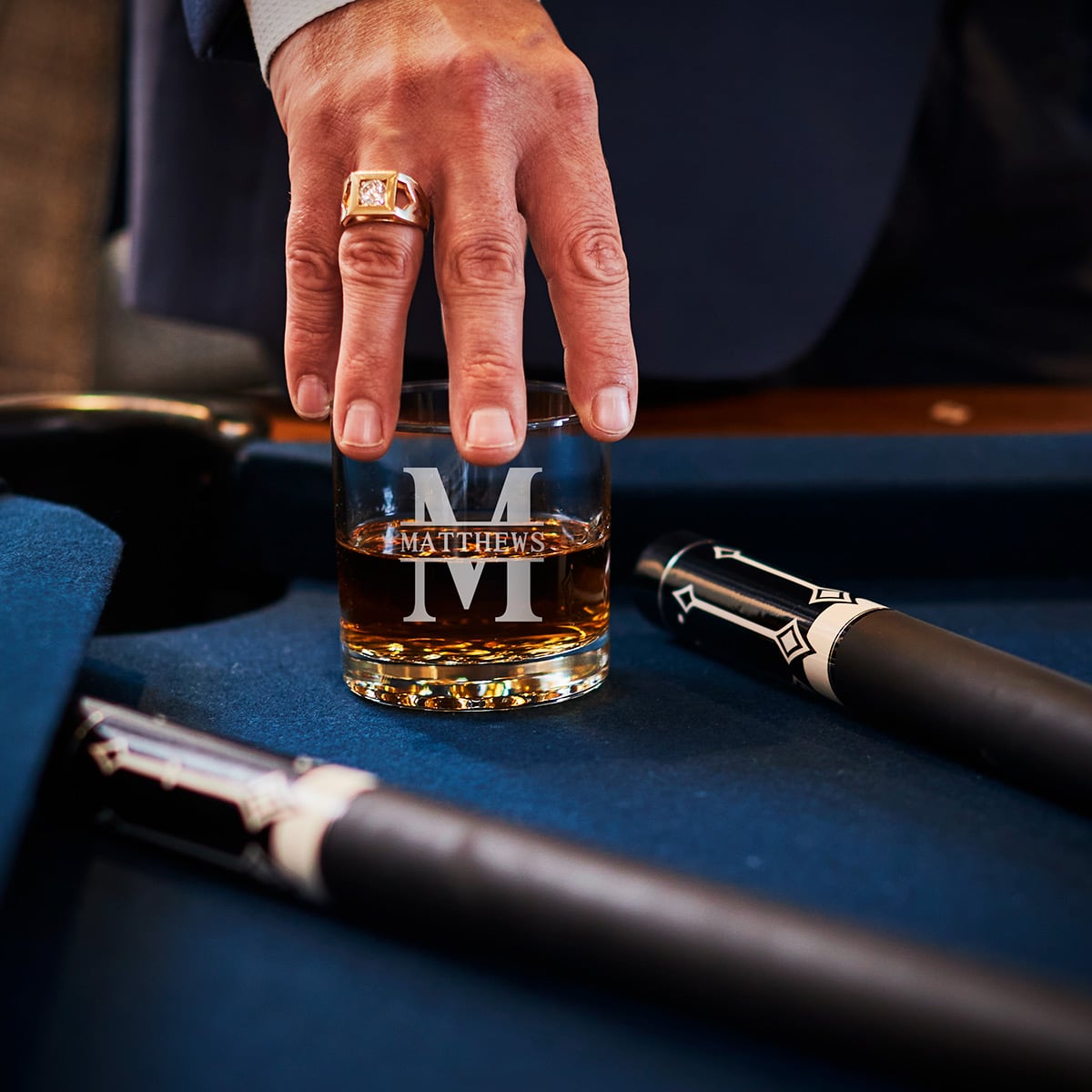 Engraved Buckman Whiskey Glasses, Set of 4