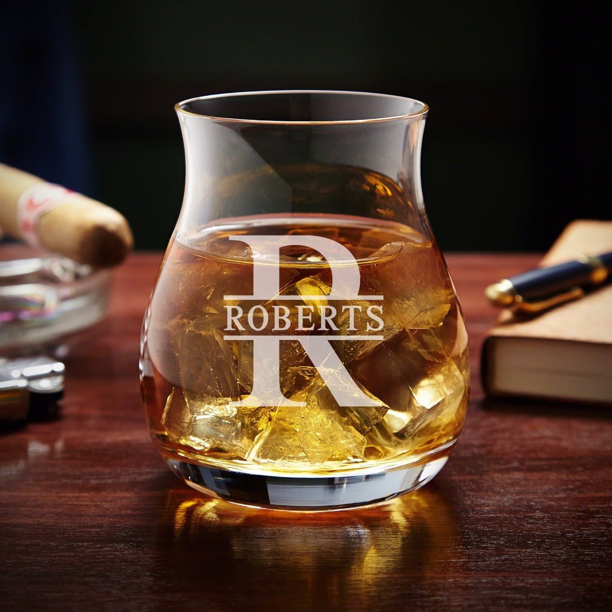 Engraved Canadian Glencairn Whiskey Glasses, Set of 4