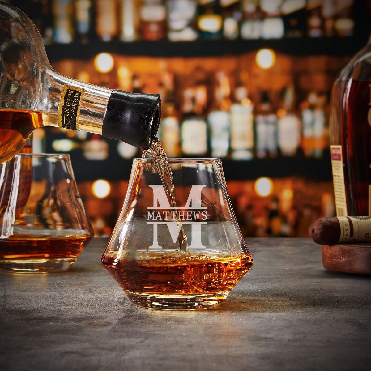 Engraved DiMera Brandy Glass