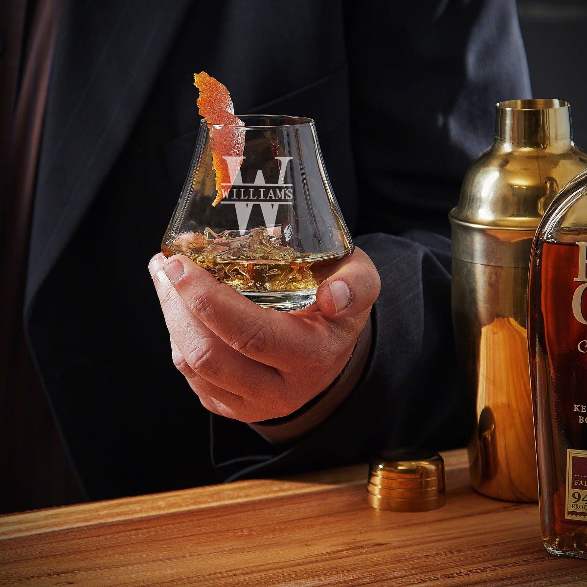 Engraved DiMera Brandy Glass