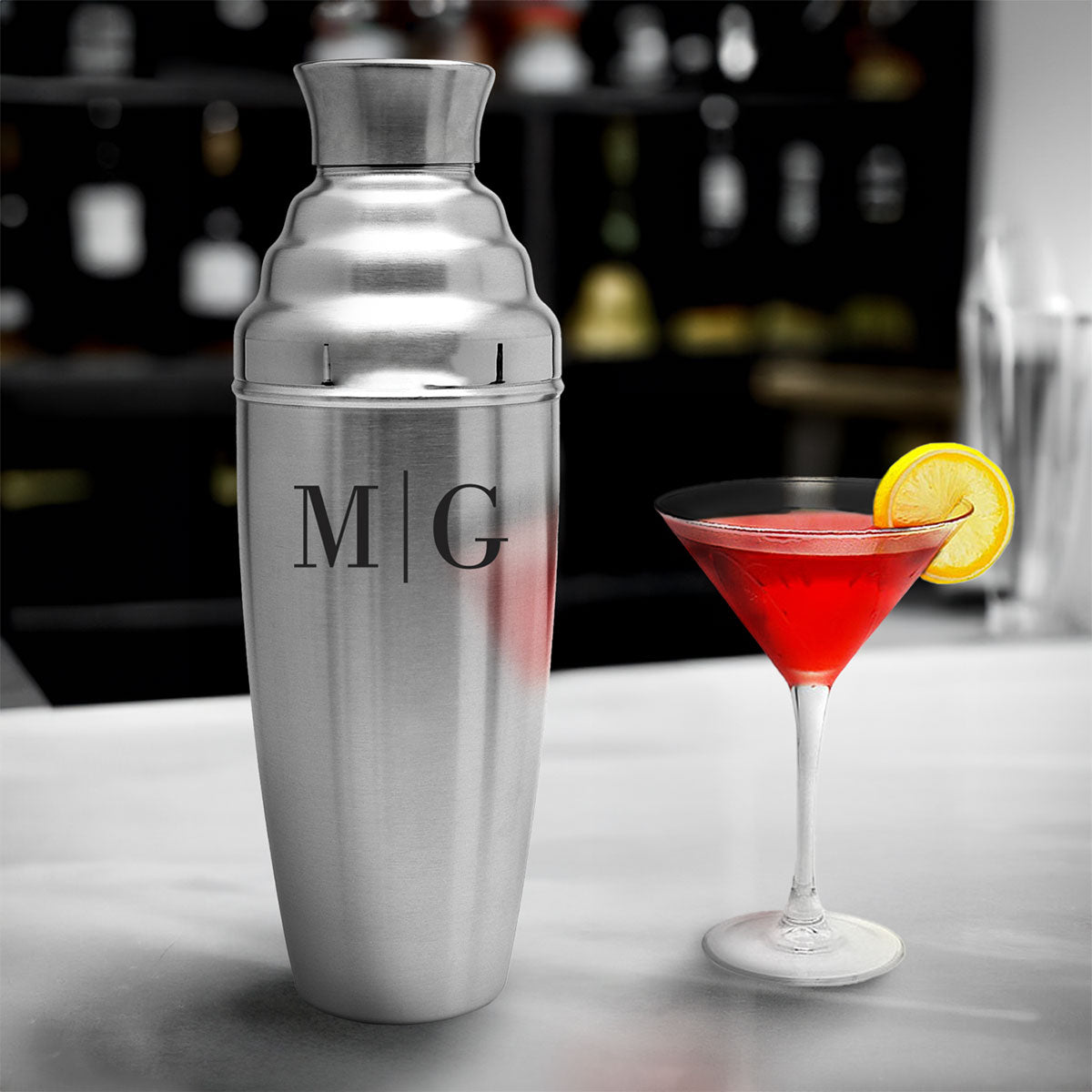 Engraved Extra Large Stainless Steel Cocktail Shaker