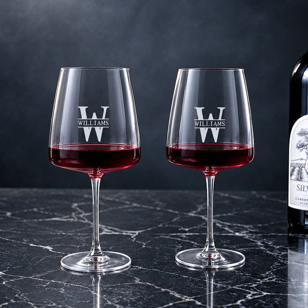 Engraved Montclair Cabernet Red Wine Glasses
