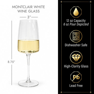Engraved Montclair White Wine Glasses