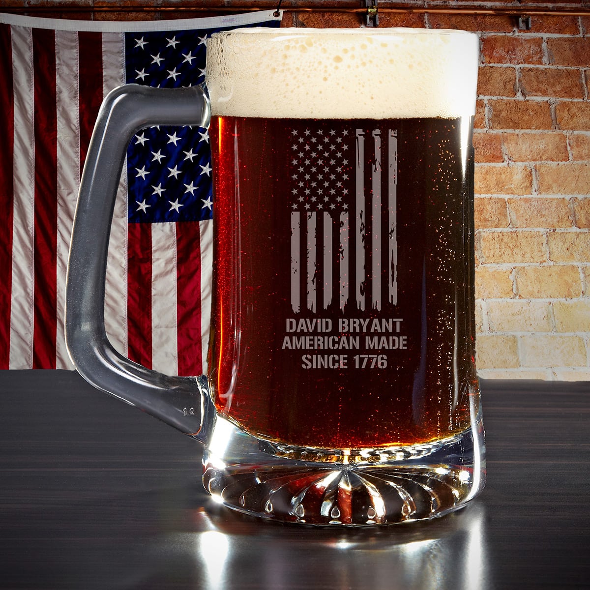 Engraved Patriotic Gift USA Beer Mug