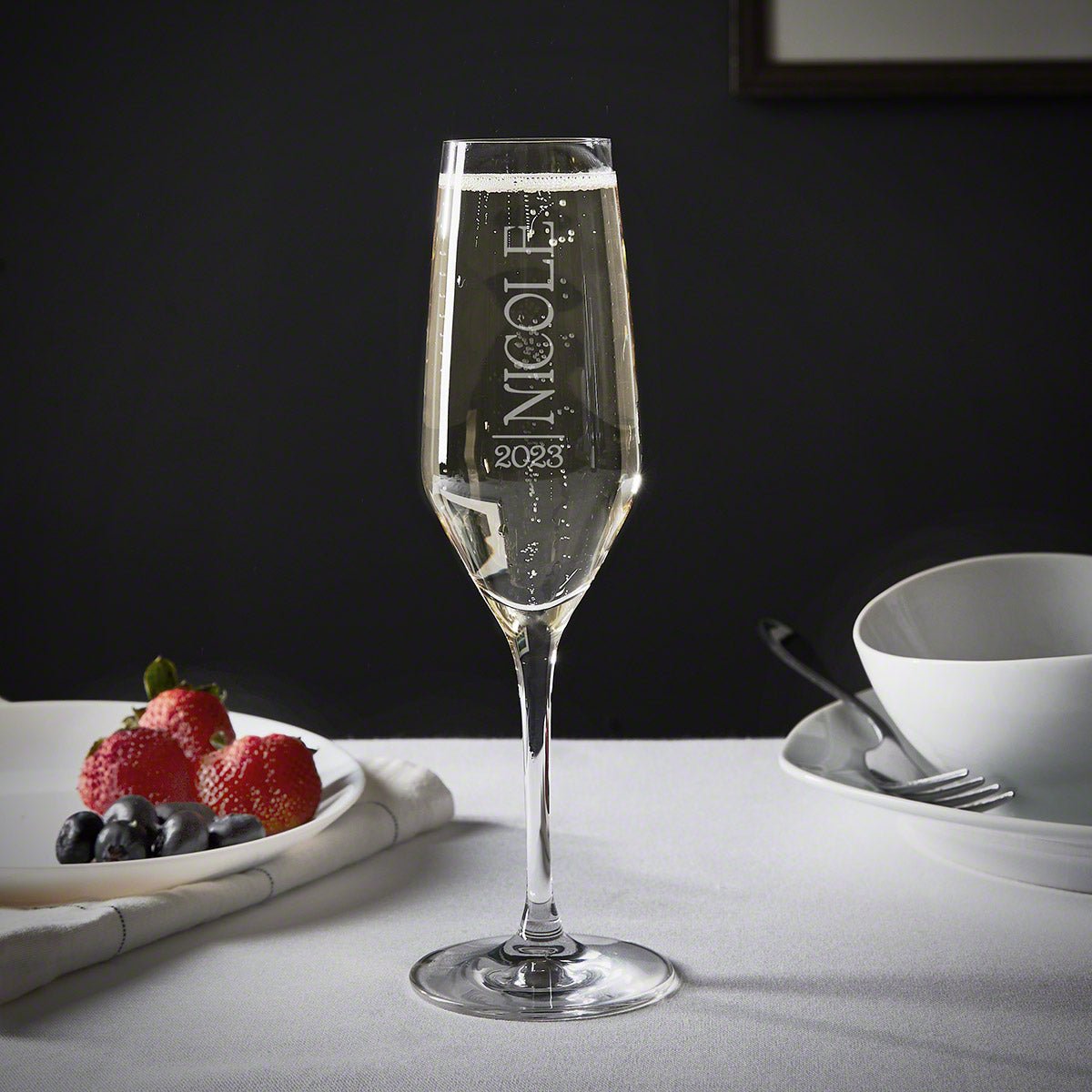 Engraved Spiegelau Champagne Flute Jubilation
