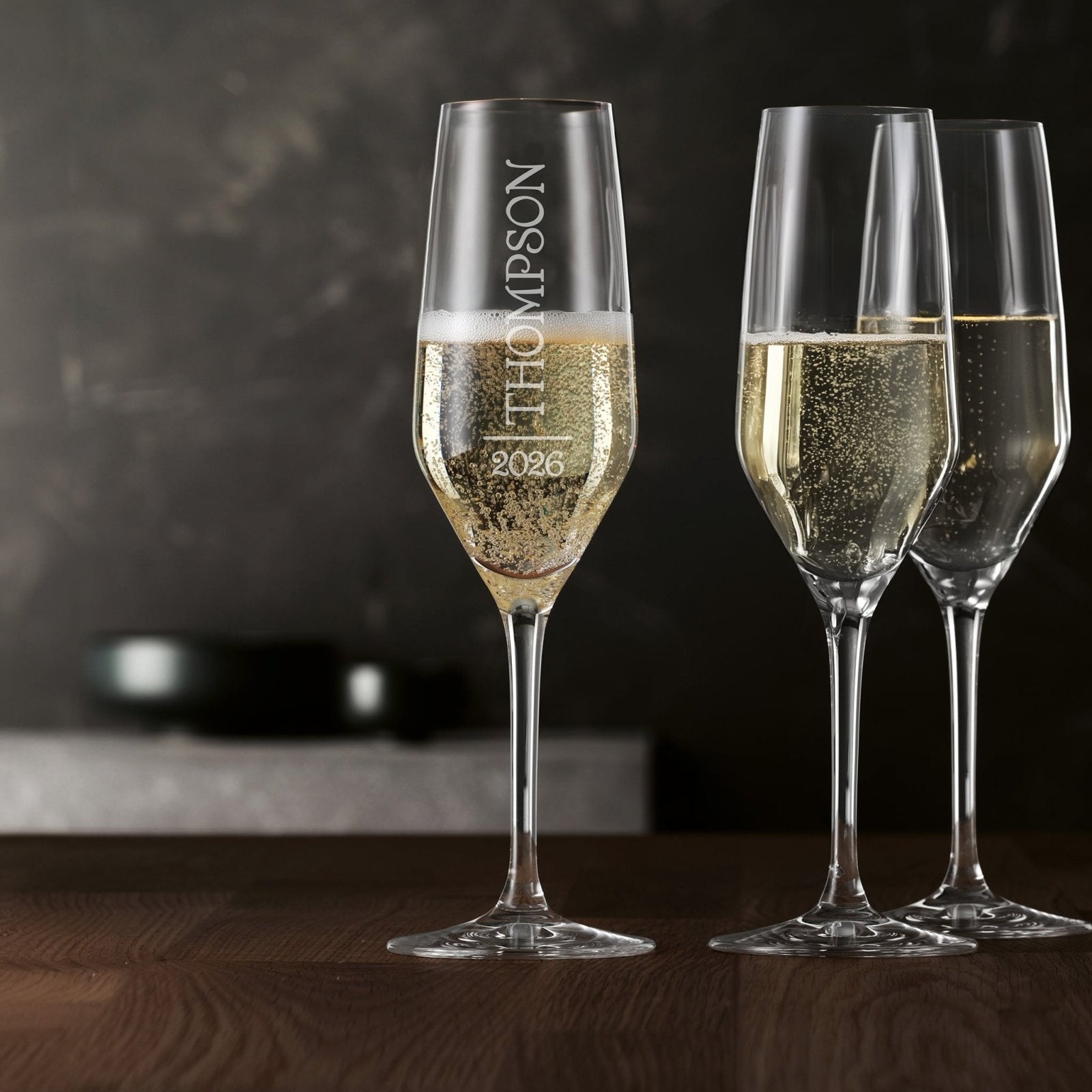 Engraved Spiegelau Champagne Flute Jubilation