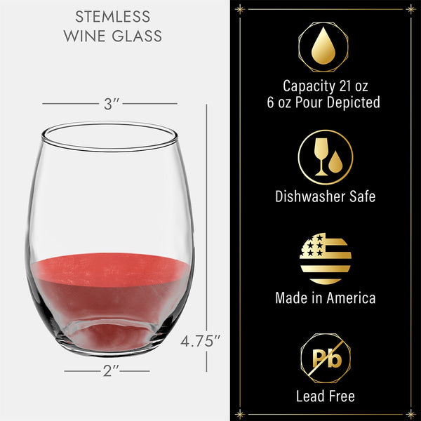 Engraved Stemless Wine Glasses