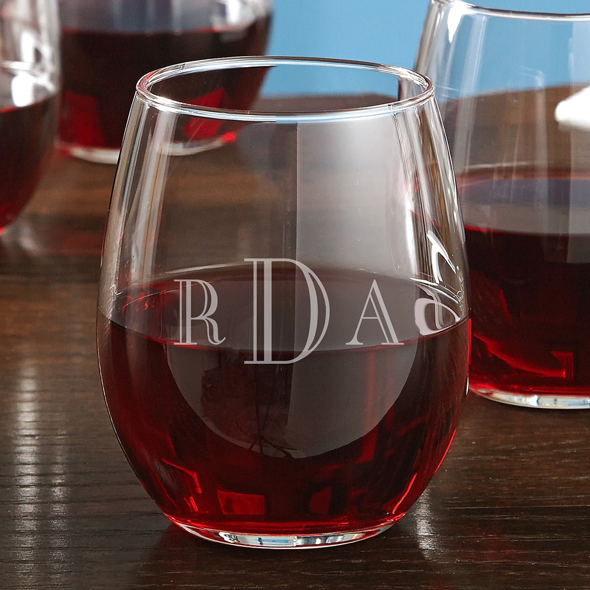 Engraved Stemless Wine Glasses
