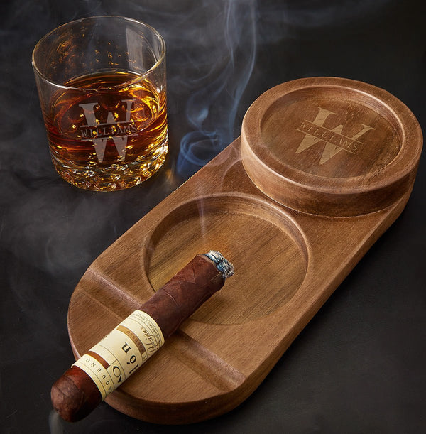 Engraved Wood Ashtray