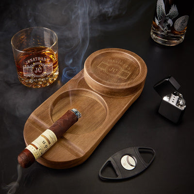 Engraved Wood Ashtray