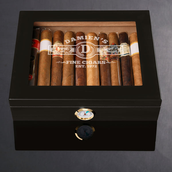 Esperanza Cigar Humidor Set, Gifts for Cigar Lovers - Ebony Black