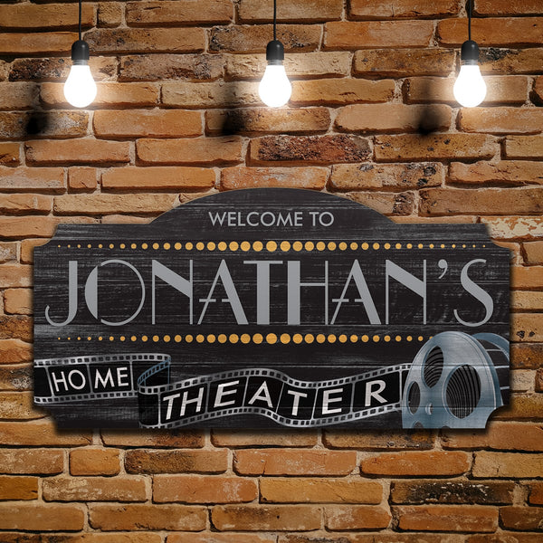 Film Reel Personalized Vintage Home Theater Wall Art for Movie Lovers