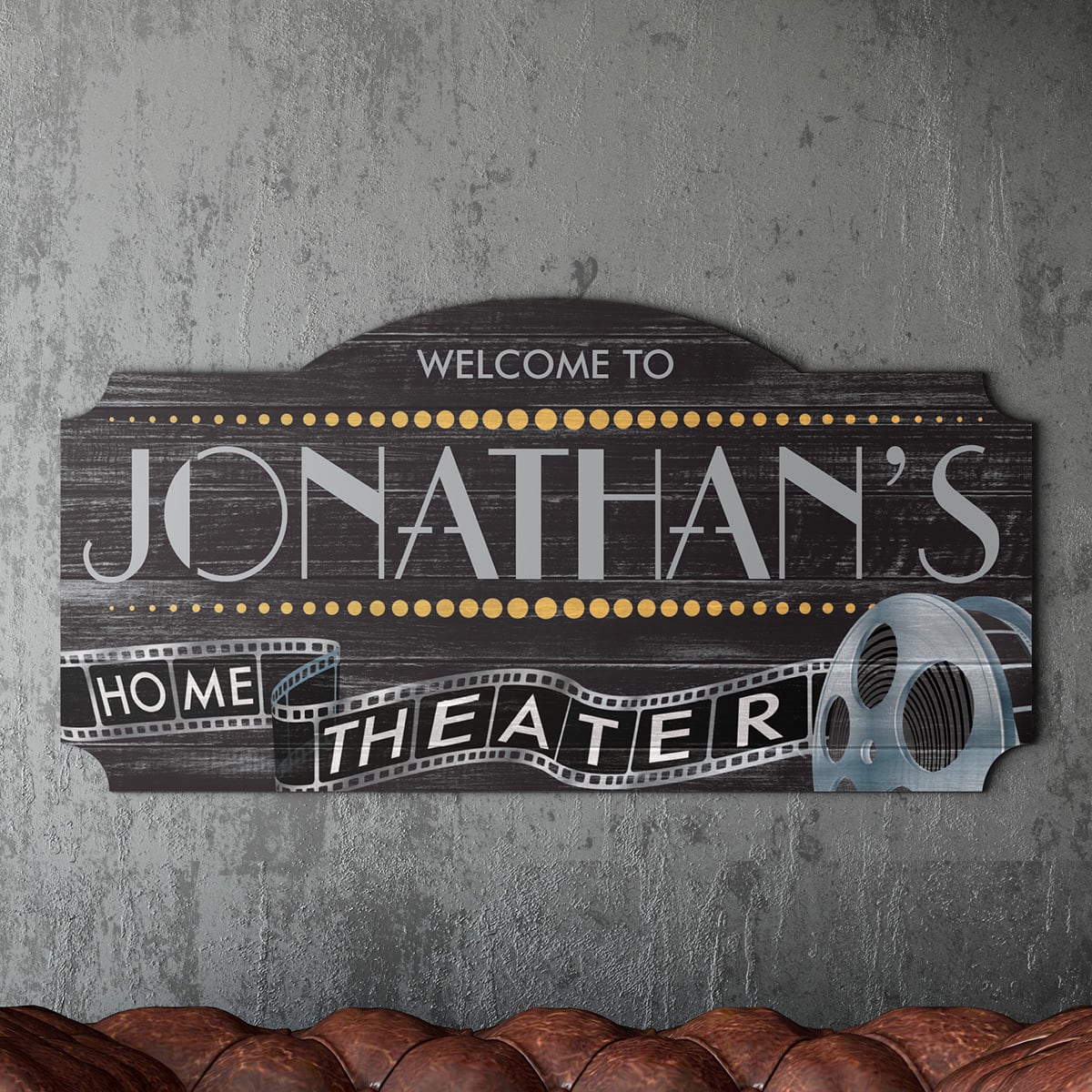 Film Reel Personalized Vintage Home Theater Wall Art for Movie Lovers