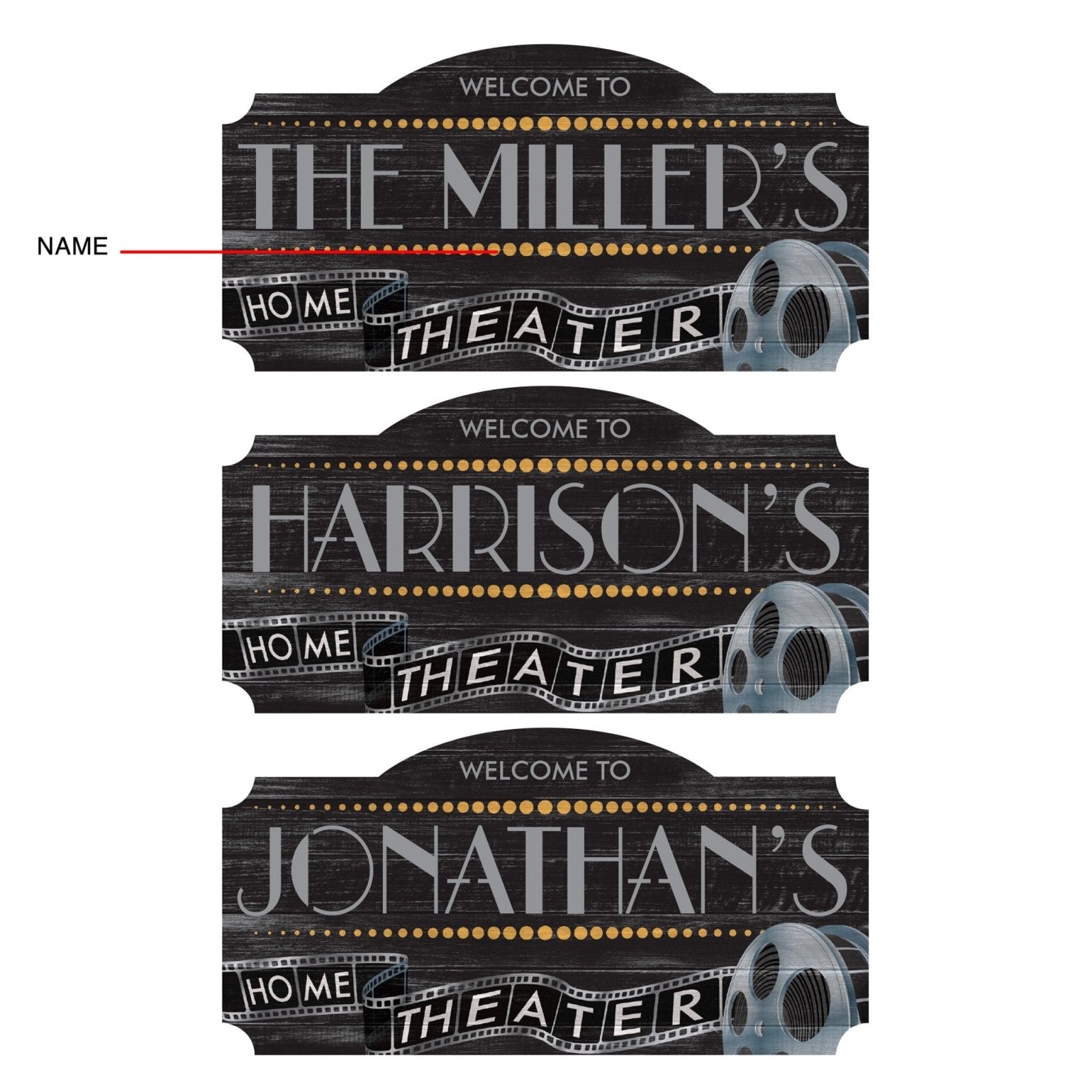 Film Reel Personalized Vintage Home Theater Wall Art for Movie Lovers