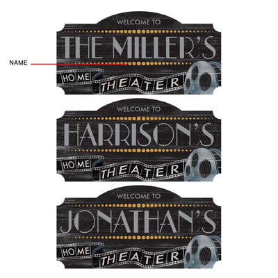 Film Reel Personalized Vintage Home Theater Wall Art for Movie Lovers