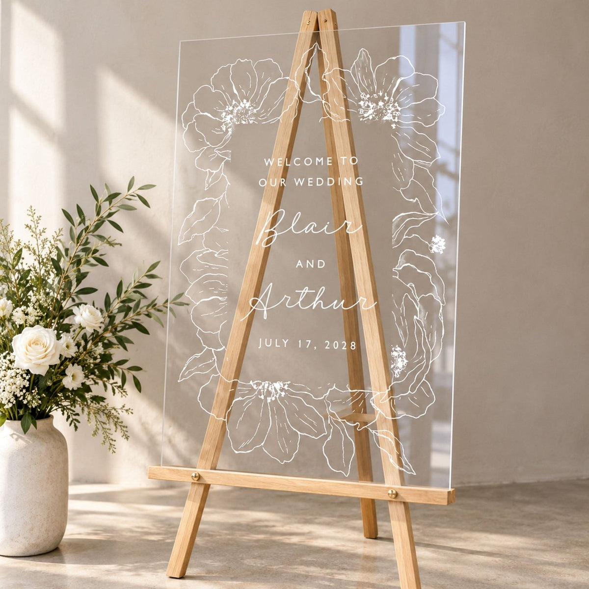 Forever in Full Bloom Personalized Wedding Welcome Sign