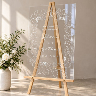Forever in Full Bloom Personalized Wedding Welcome Sign