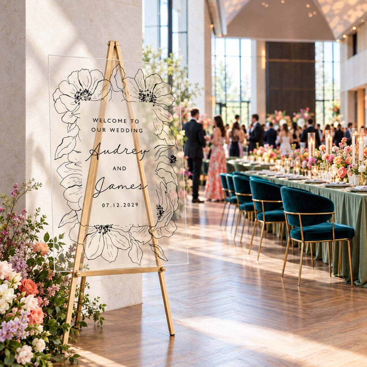 Forever in Full Bloom Personalized Wedding Welcome Sign