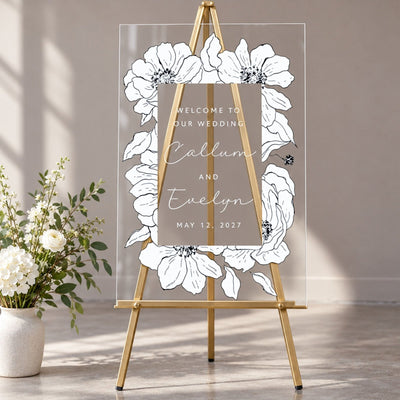 Forever in Full Bloom Personalized Wedding Welcome Sign