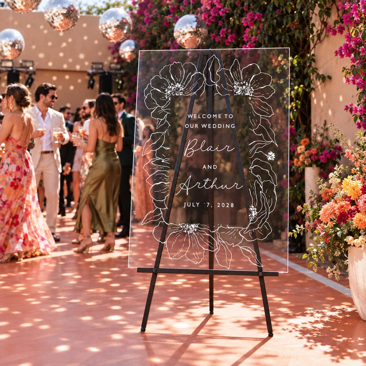 Forever in Full Bloom Personalized Wedding Welcome Sign