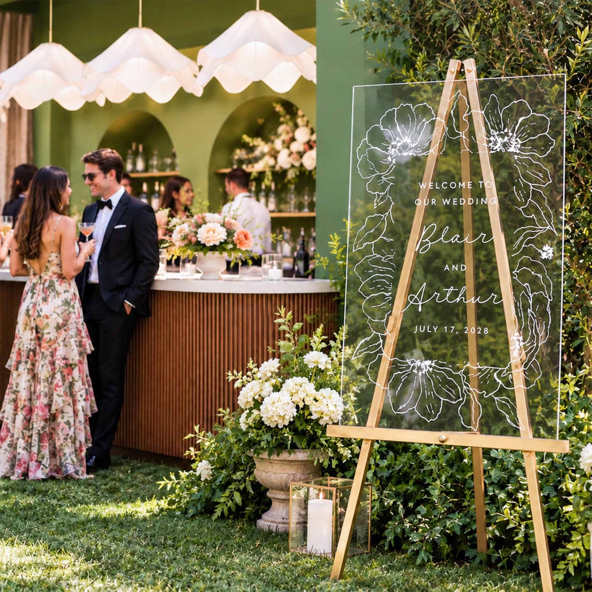 Forever in Full Bloom Personalized Wedding Welcome Sign