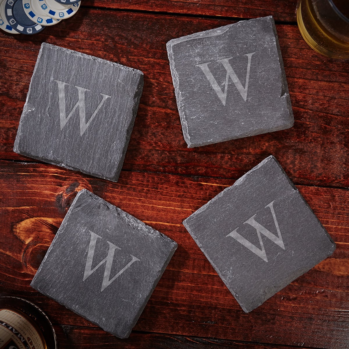 Franklin Personalized Slate Coasters, Set of 4