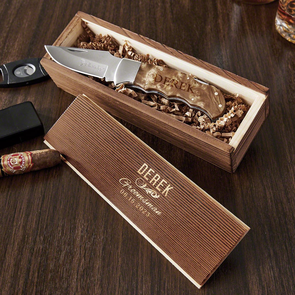 Gentlemans Knife with Engraved Gift Box