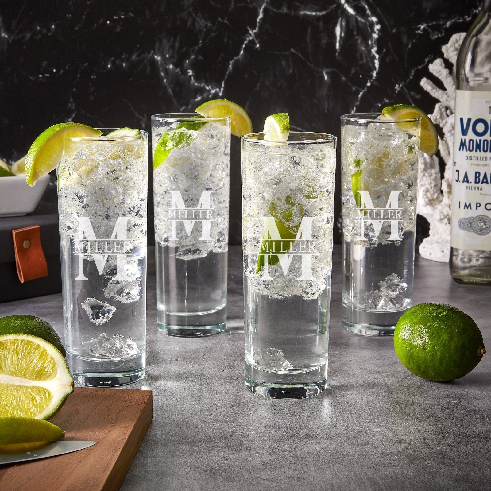 a highball tumblers Engraved Highball Glasses, Set of 4