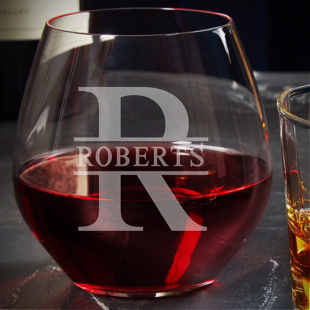 Giovanni Personalized Stemless Red Wine Glass