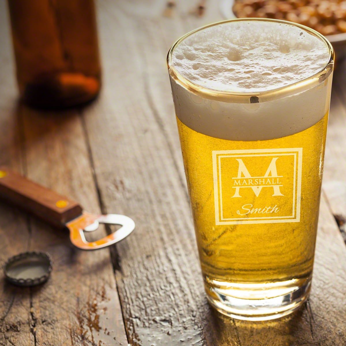 Gold Rim Personalized Pint Glass