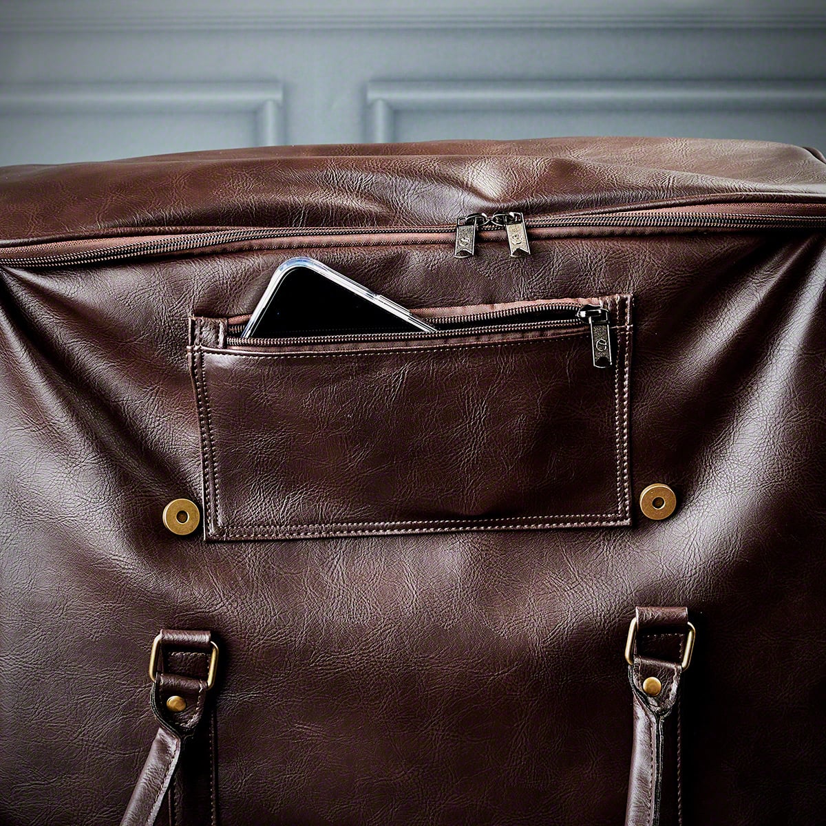 Graham Personalized Weekender Bag - 6 Bottle Travel Wine Carrier - Insulated Wine Bag Cooler